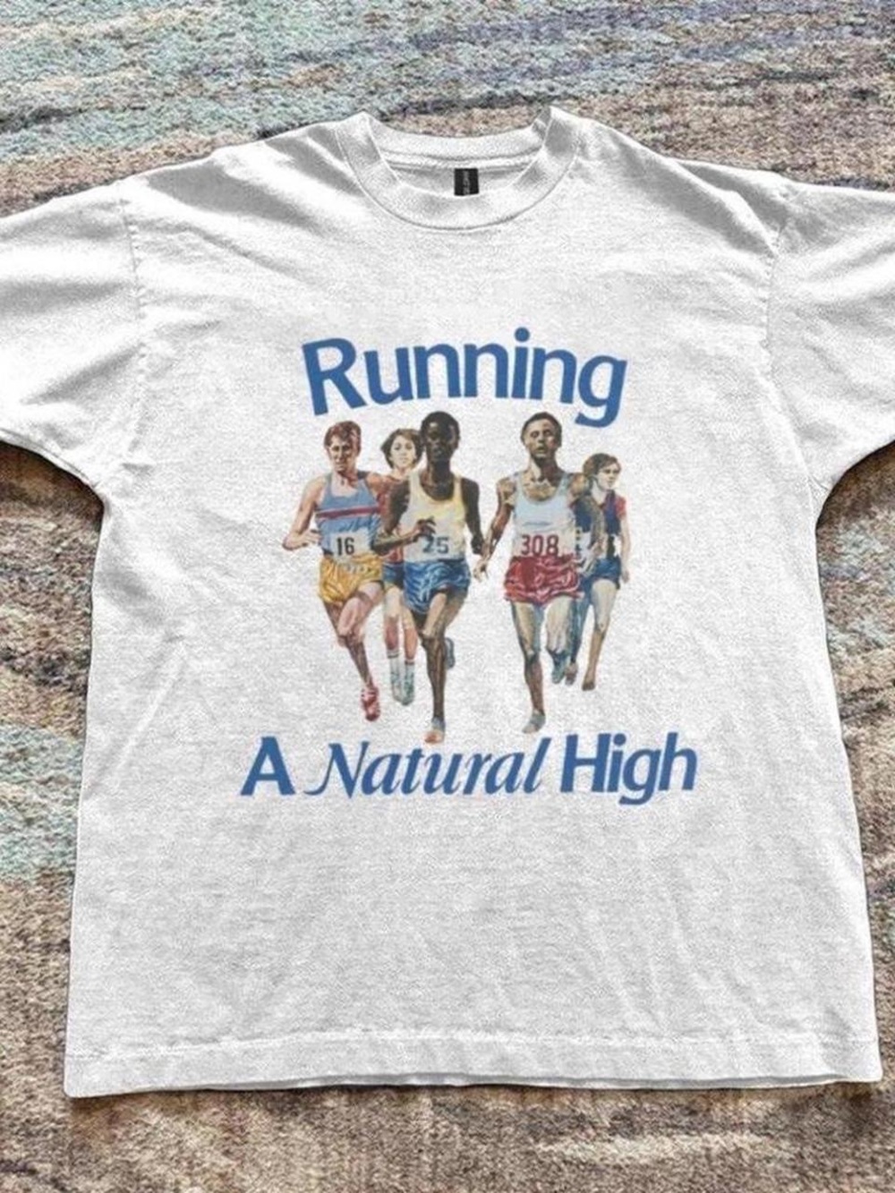 Gildan White 'Running A Natural High' Graphic Tee
